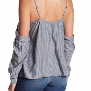 Slouch Stripe Cold Shoulder Shirt